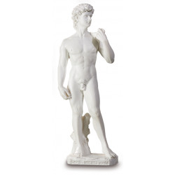 ミケランジェロのダビデ像の複製-サイズ19CM-白い樹脂